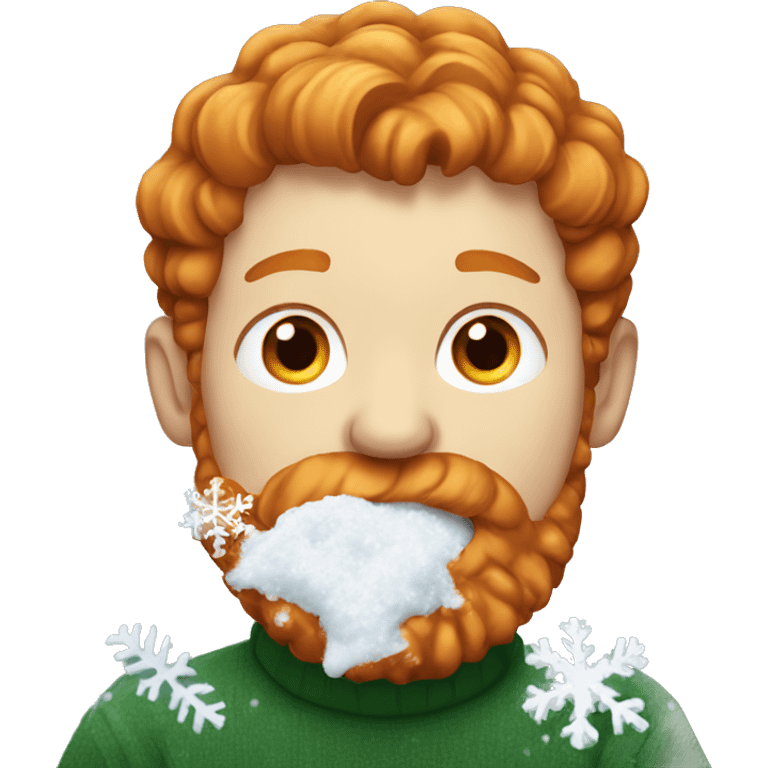 ginger haired guy eating snow emoji