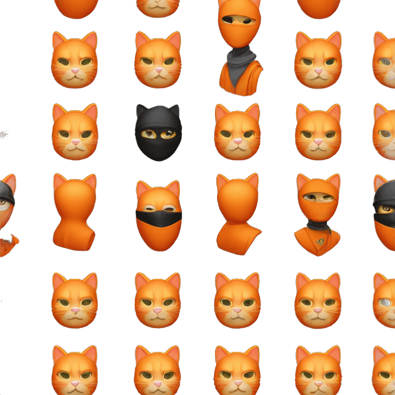 Orange cat with burglar mask emoji