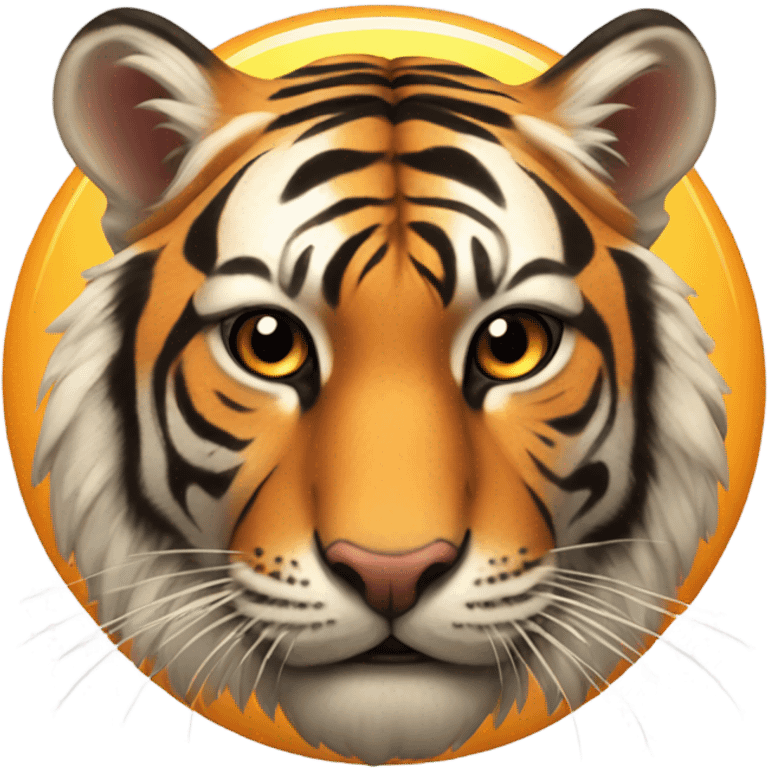 Tiger with rising sun emoji