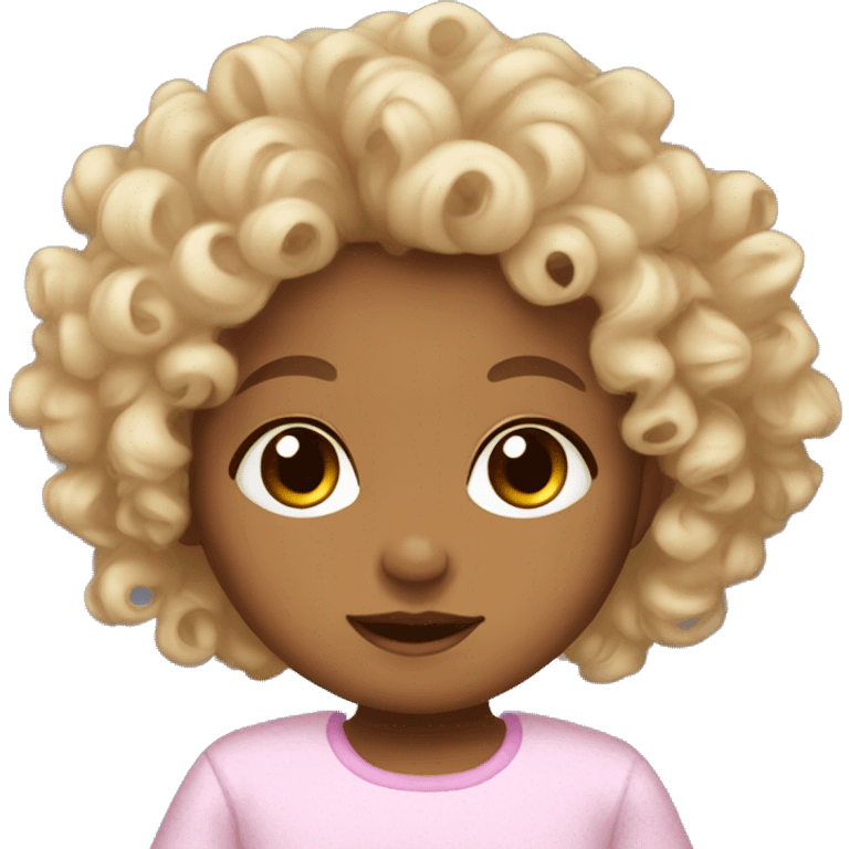 Curly hair tan newborn girl emoji