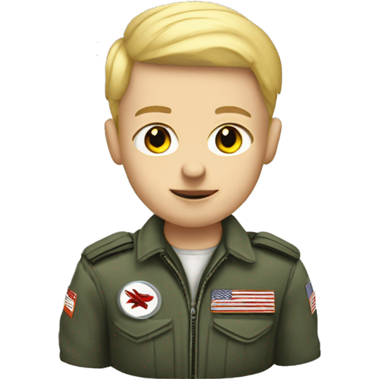 white kid with short blonde hair fighter pilot emoji