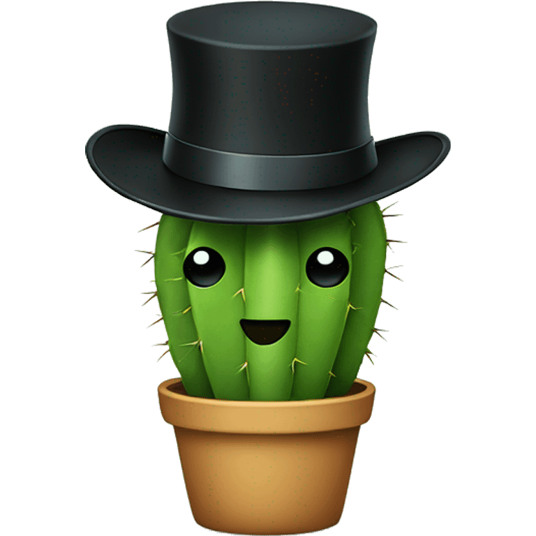 cactus with black top hat emoji