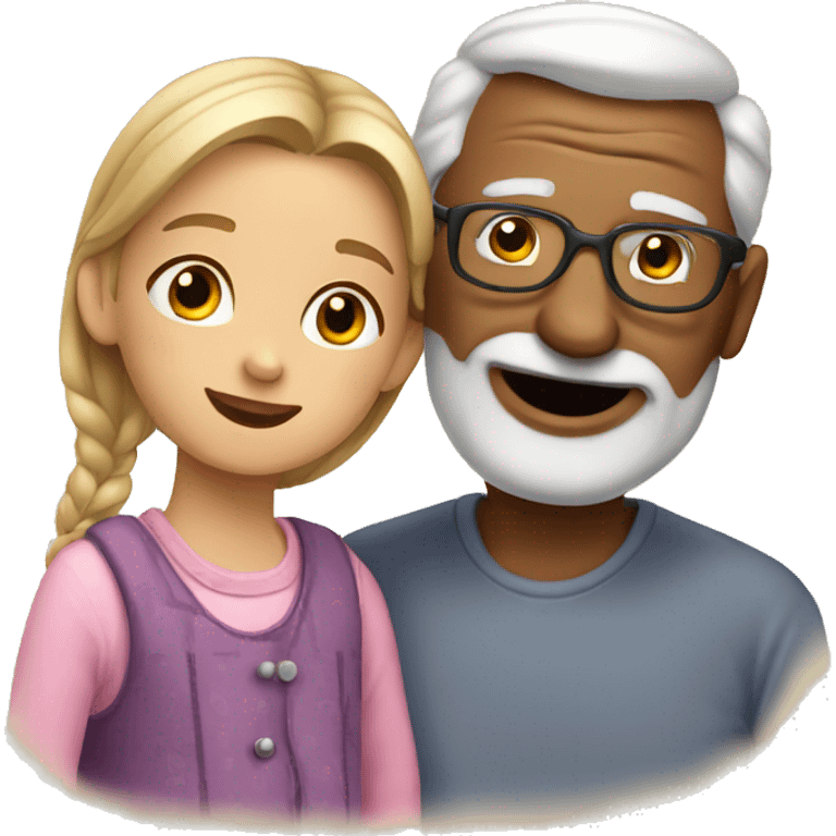 Grandpa with little girl emoji