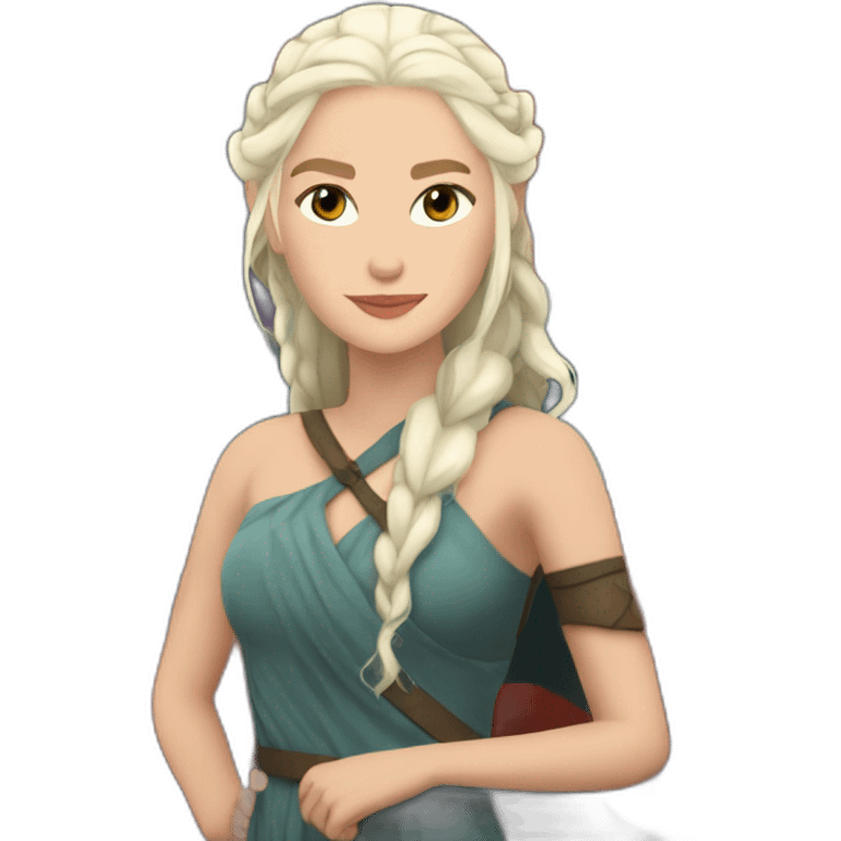 Daenerys Targaryen with dragons emoji