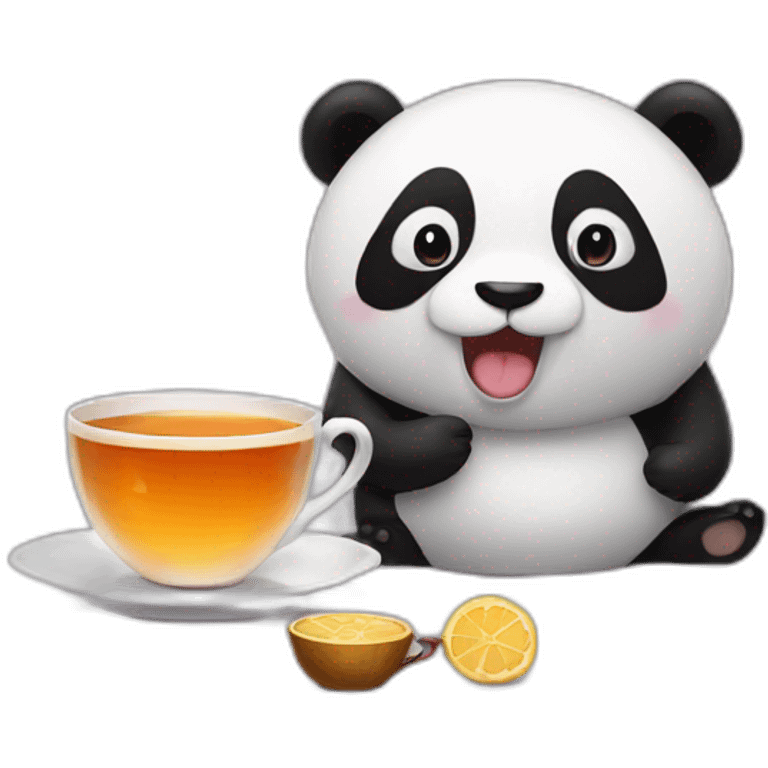 clock + panda + tea emoji