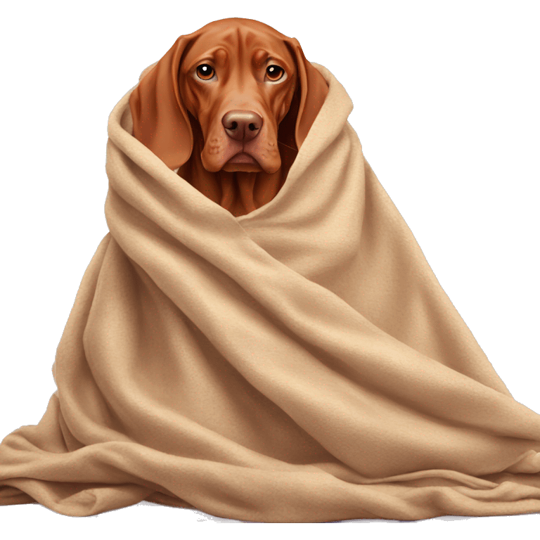 Vizsla under blanket  emoji