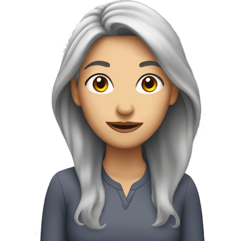 Woman with long nose and grey hair emoji