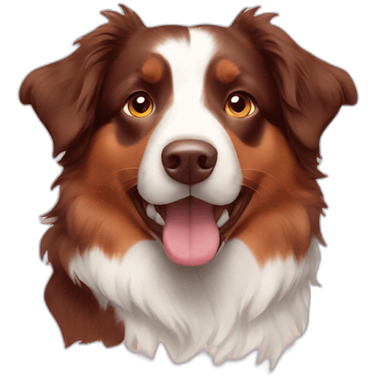 Red Tri Australian shepherd emoji