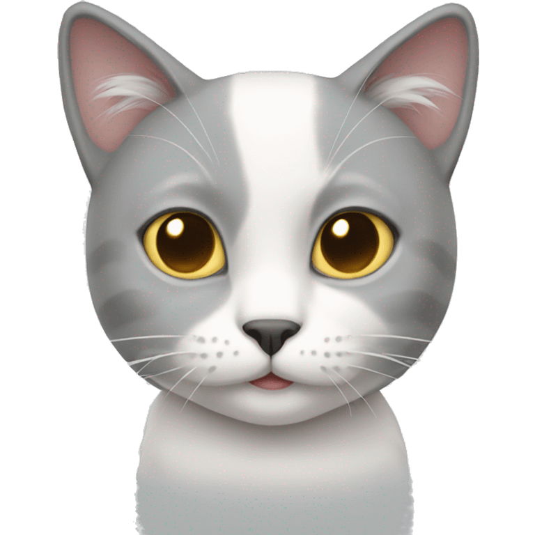 Grey white cat emoji