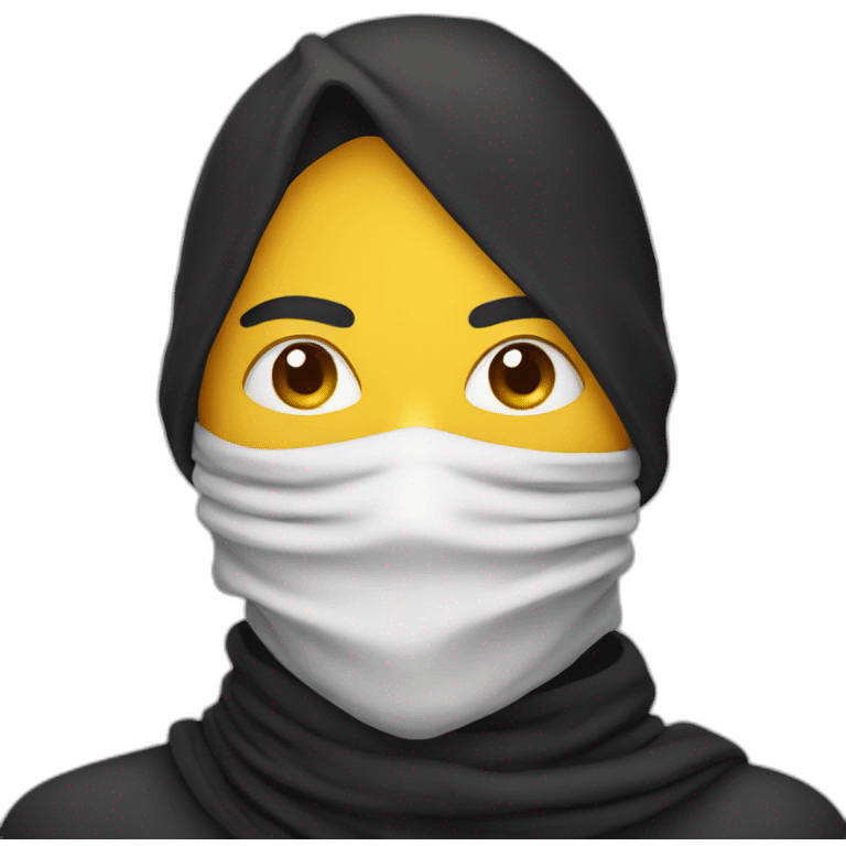 black scarf mask emoji