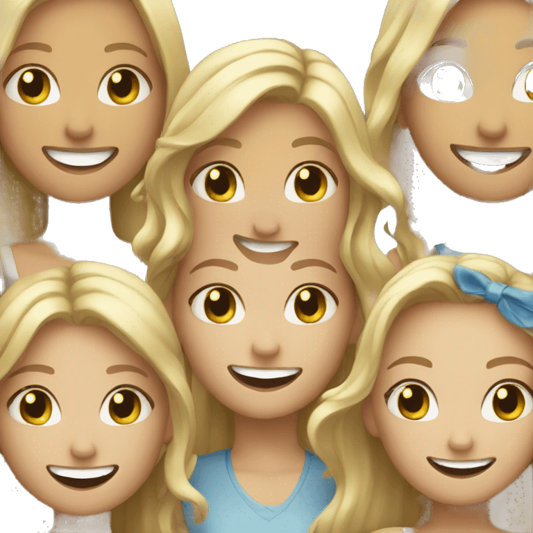 blonde girls smiling together emoji