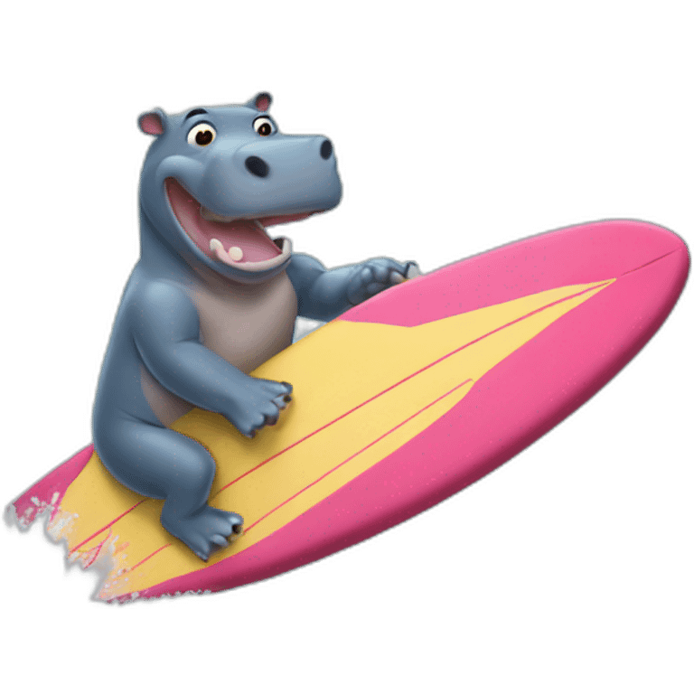 Surfing hippo emoji