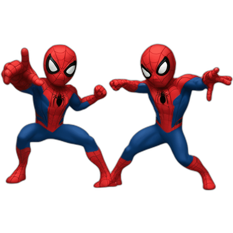 3 different Spiderman pointing each other emoji