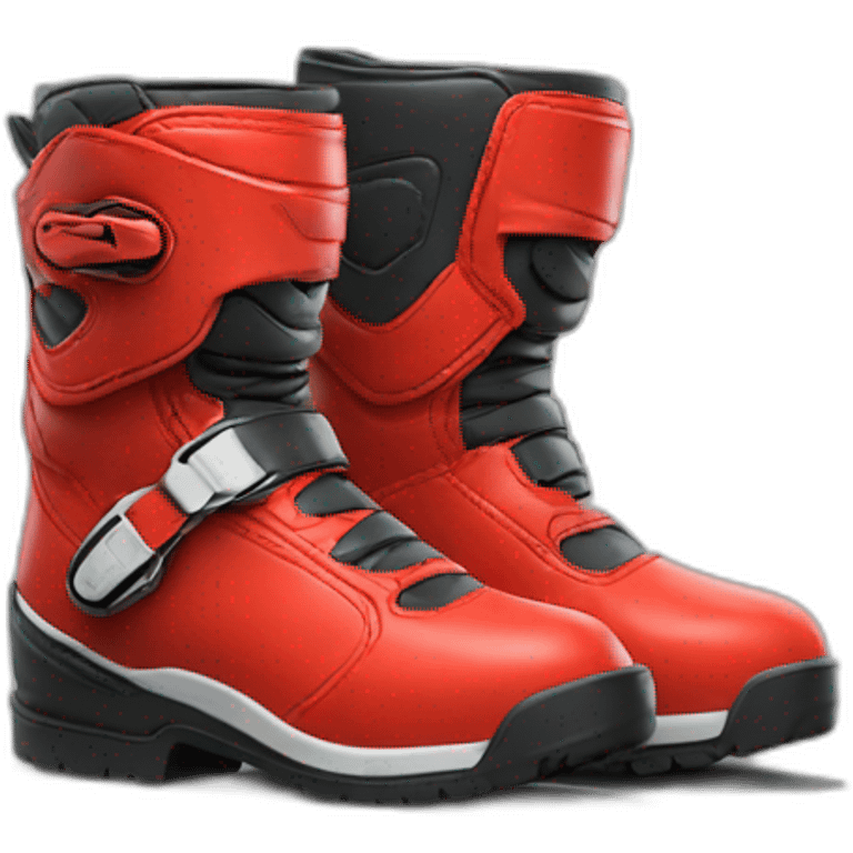 A pair of red motocross boots  emoji