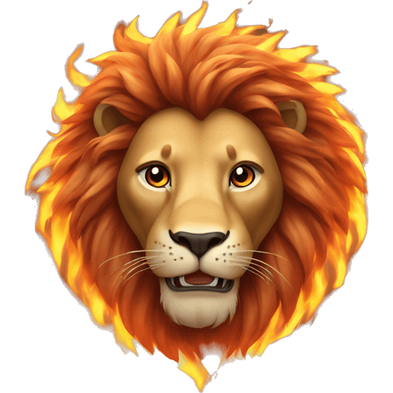 Lion with fire mane emoji