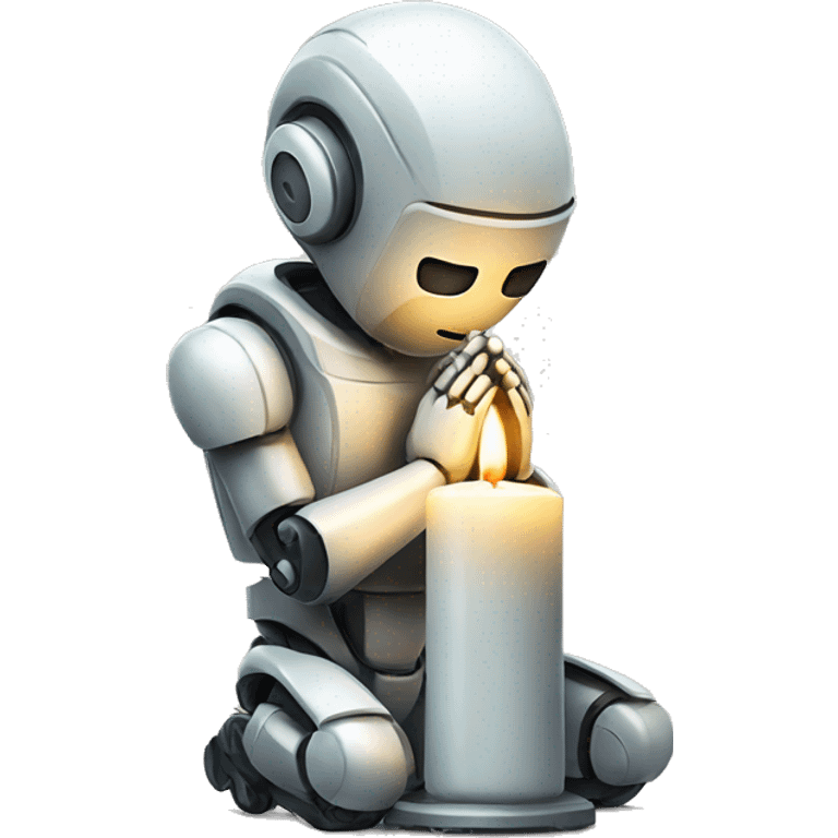 Candle robot that is praying emoji