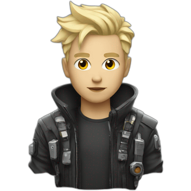 Blond cyberpunk man emoji