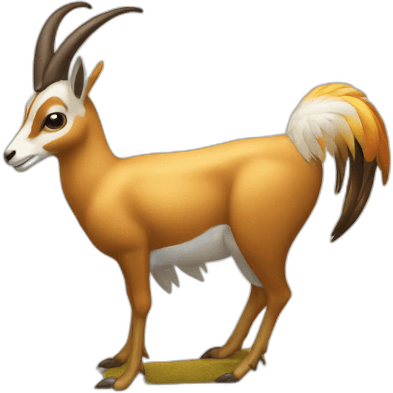 Springbok sitting on top of a rooster emoji