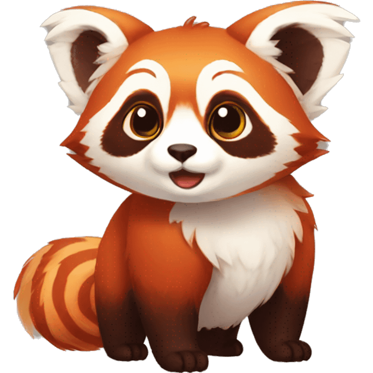 Red Panda with wings hybrid full body emoji