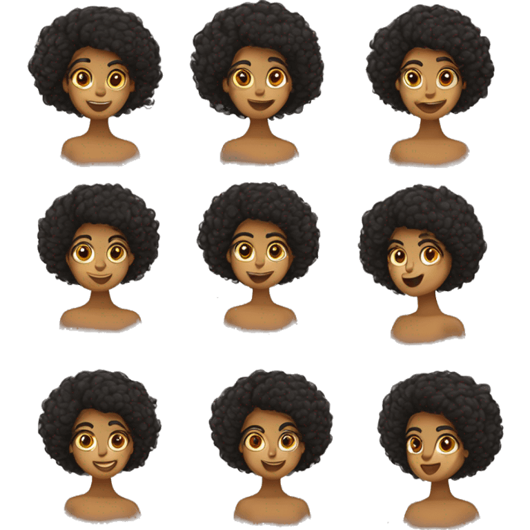 Chica Morena con varias trencitas aafro ssueltas emoji