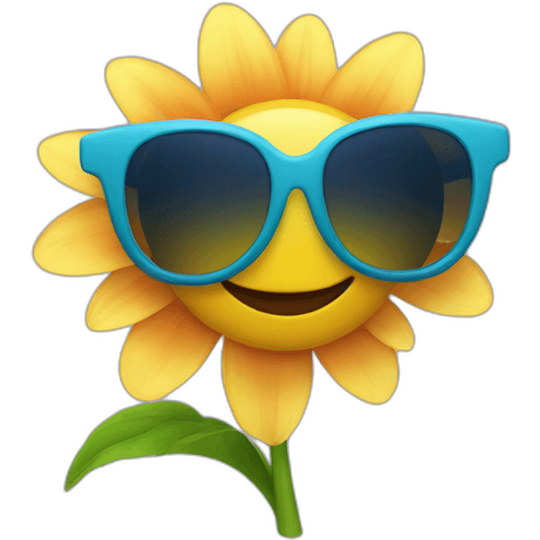 A Flower with sunglasses emoji