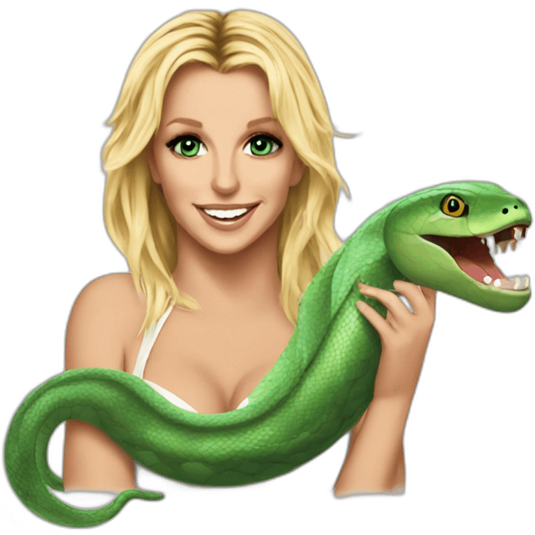 Britney Spears con una serpiente emoji