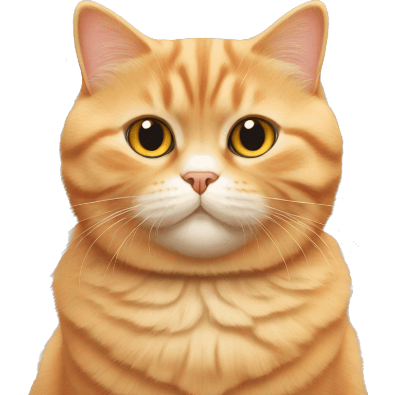 orange british shorthair cat with fluffy coat and chubby cheeks emoji