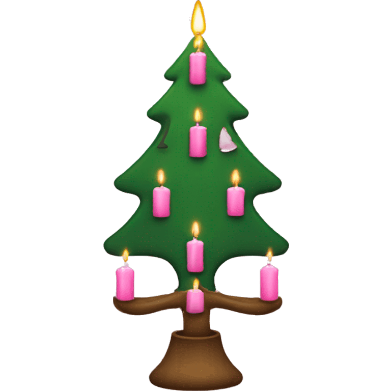 Christmas tree with pink candles  emoji