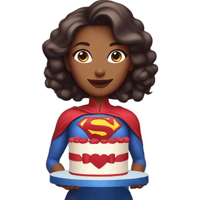 superwoman with cake emoji