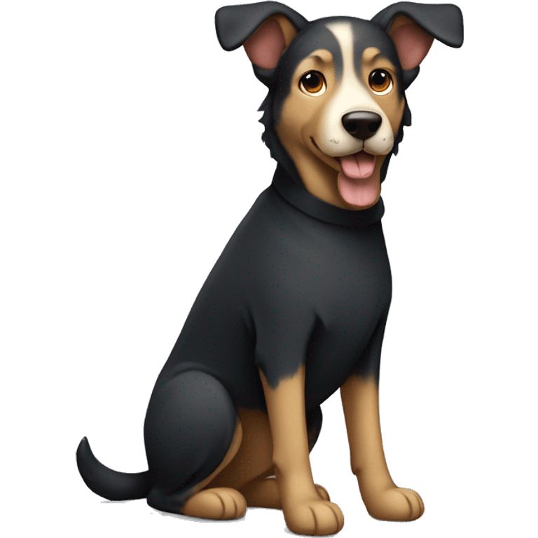 a shepherd dog in a dark jumpsuit emoji