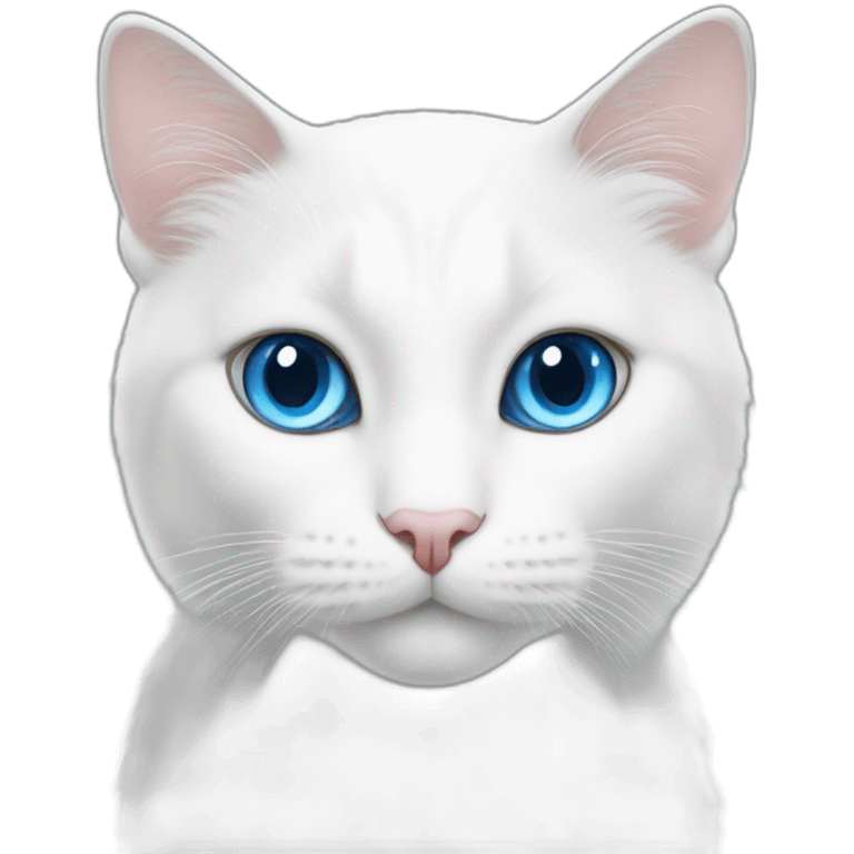 White cat blue eyes  emoji