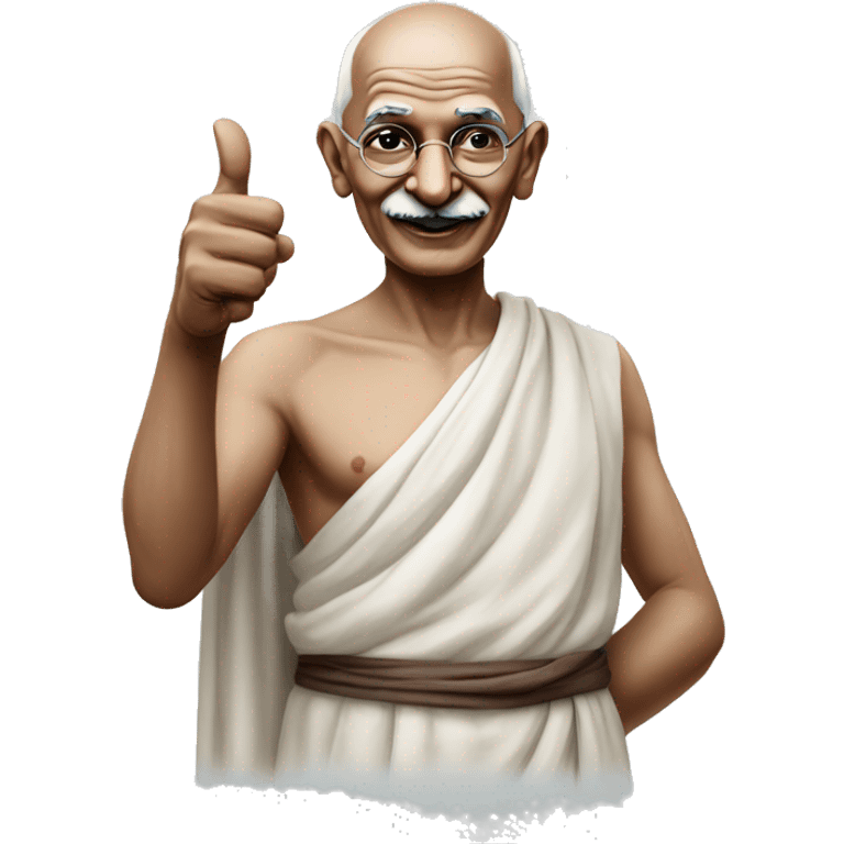 Mahatma Gandhi showing thumbs up emoji