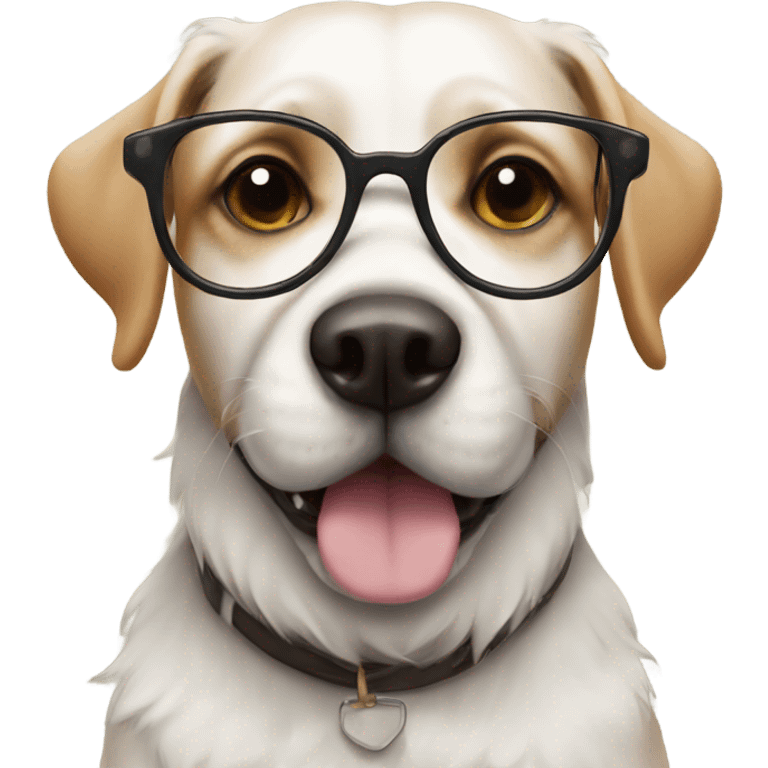 a dog with glasses  emoji