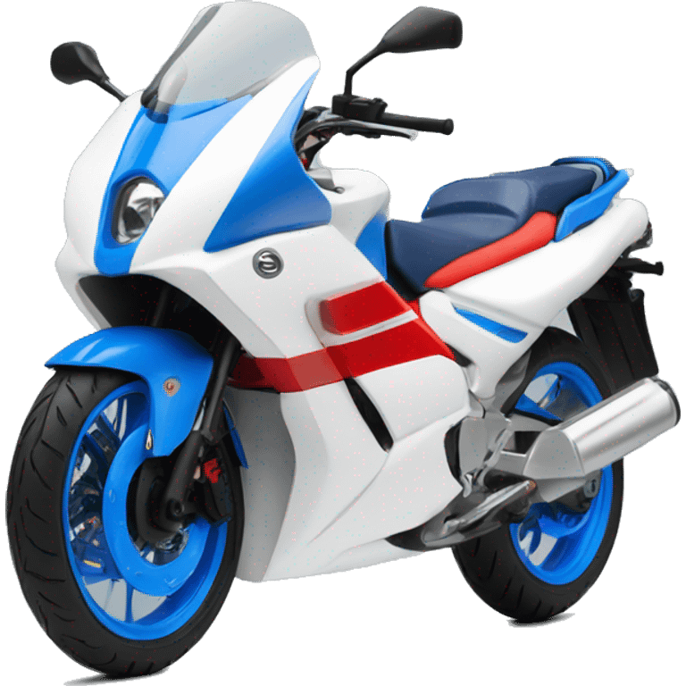 Moto numéro 9 bleu blanc rouge  emoji