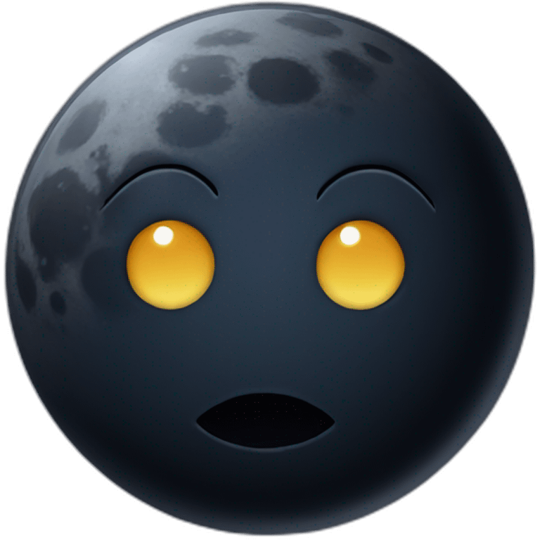 Dark moon with face emoji