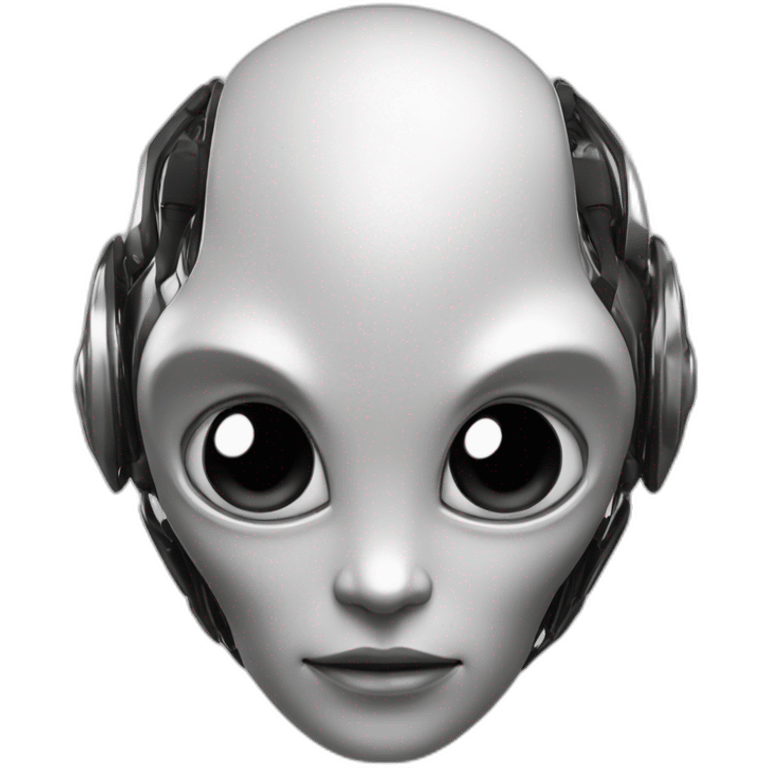 alien titanium ai Chatbot black and white emoji