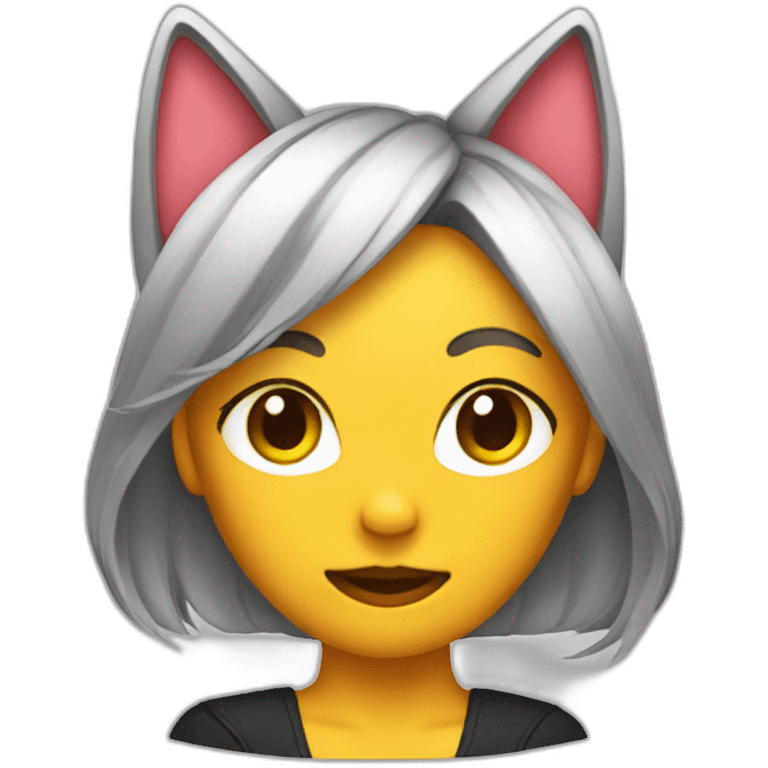 emoji in a made dress with cat ears emoji