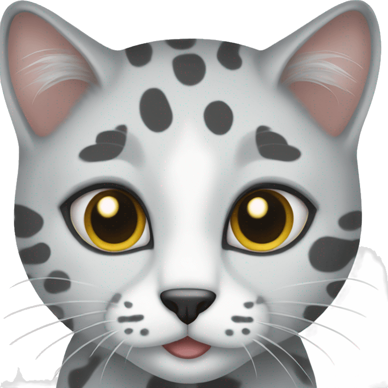 Grey and white spotted cat  emoji