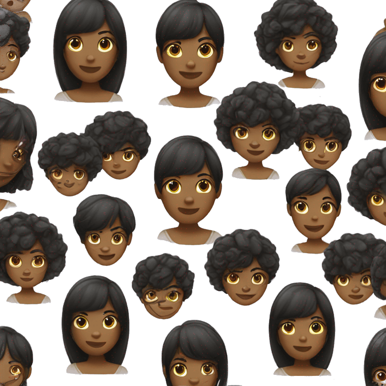 Black girl with bangs and ombre hair  emoji