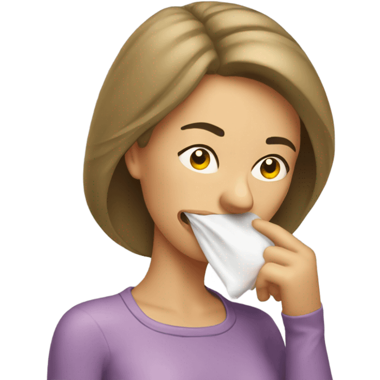 Woman smelling a horrible smell emoji