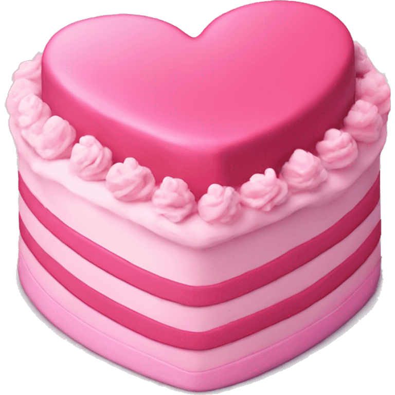 Pink heart shaped fancy birthday cake emoji