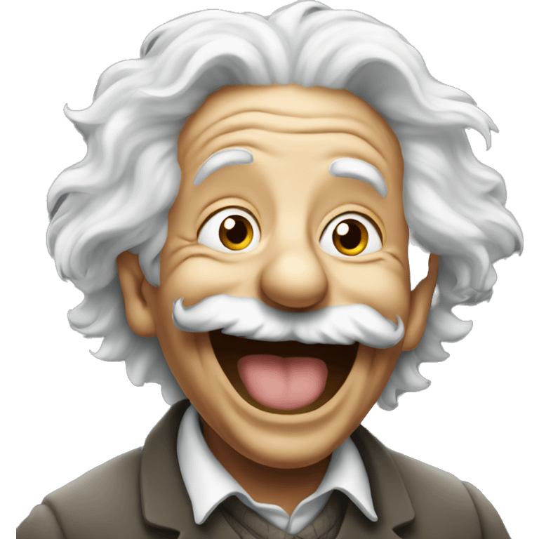 Einstein laughing emoji