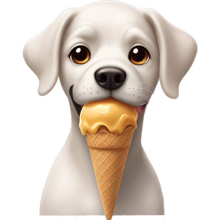 Dog eat an ice cream  emoji