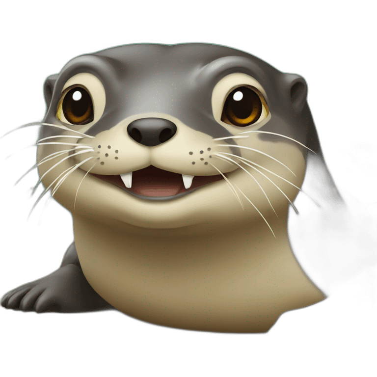 Loutre sur un tortue emoji