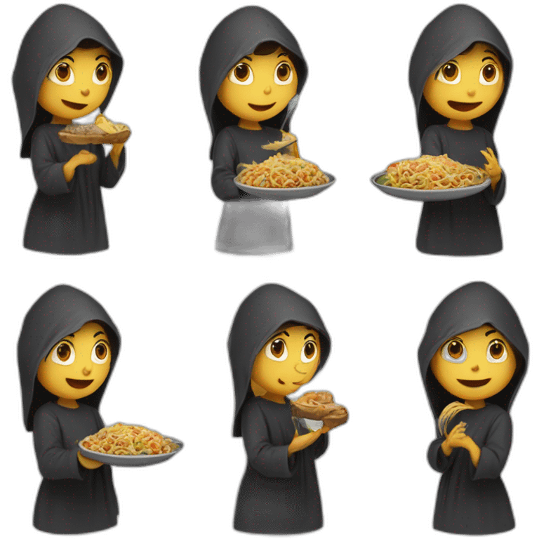 Une sorcière qui est en train de manger emoji