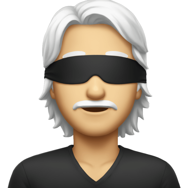 blindfold , white hair , boy emoji