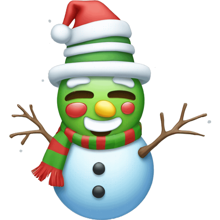 christmas emoji! christmas tree, snow, snowman, ice, happy emoji