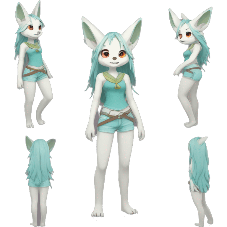 Anthro cool cute kawaii LiLaiRa-Modern-Vernid-Fakémon Full Body emoji