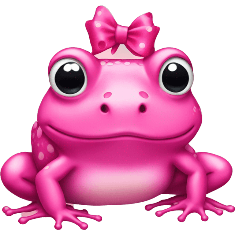 pink frog with bow on its head emoji