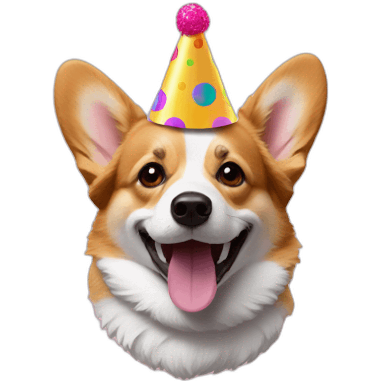 corgi with party hat emoji